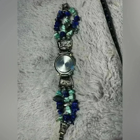 Vintage Native style pebble stone watch - Picture 7 of 8